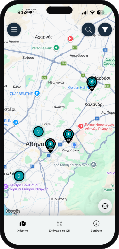 Εφαρμογή PlugQ — map